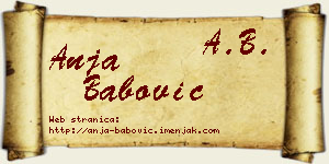 Anja Babović vizit kartica